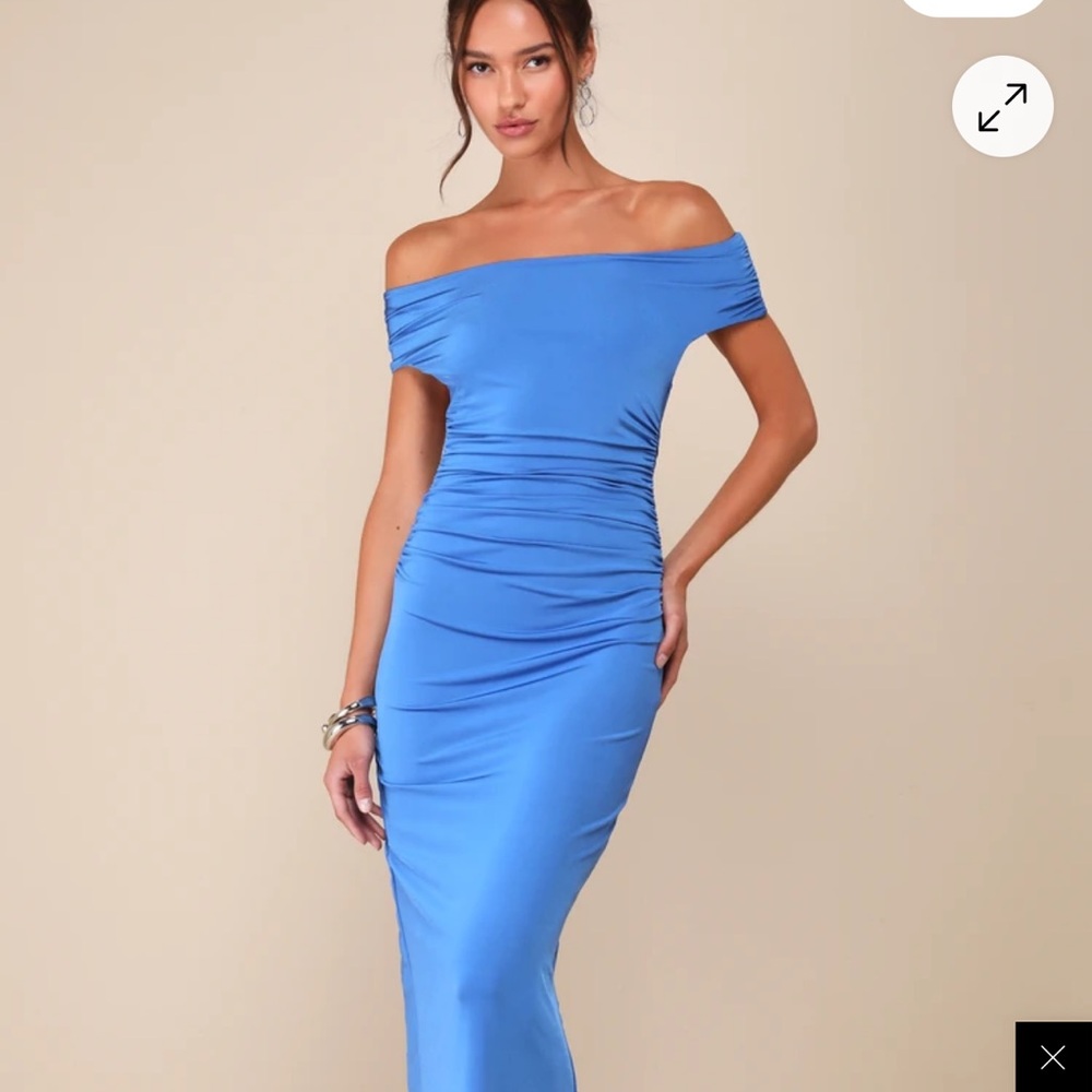 Lulu's Strapless Blue Dress